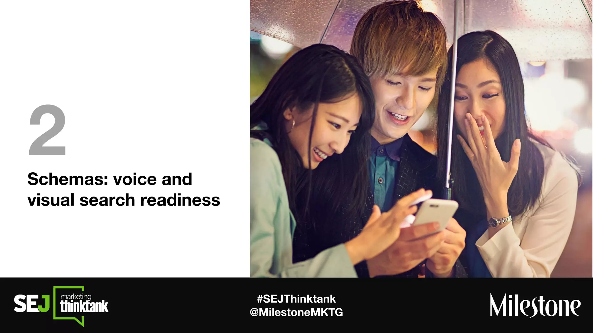 #SEJThinktank
@MilestoneMKTG
Schemas: voice and
visual search readiness
2
 