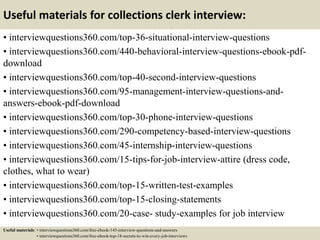 Top 10 collections clerk interview questions and answers | PPTX