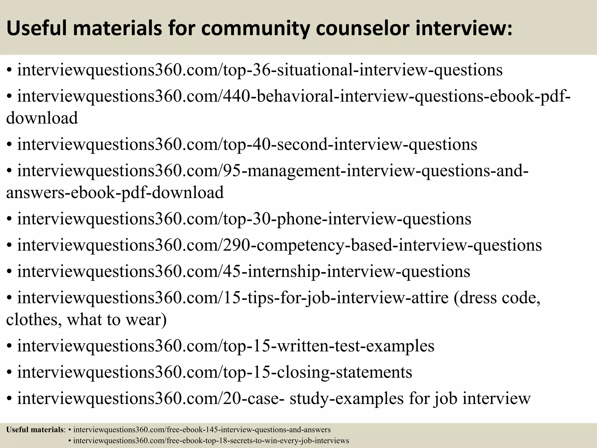 Top 10 community counselor interview questions and answers | PPTX