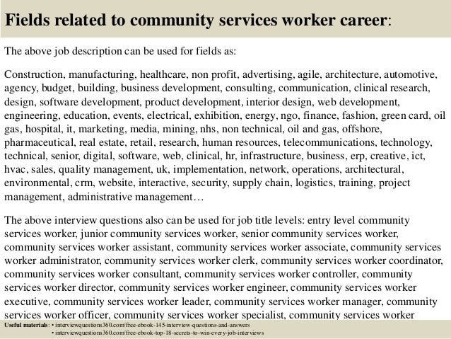 Top community services worker interview questions and answers