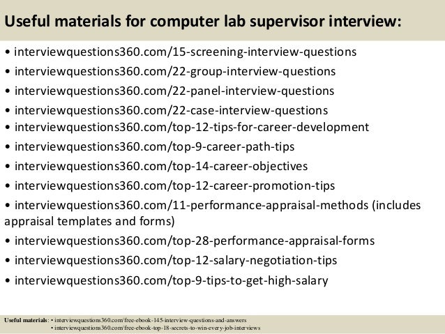 supervisor interview questions answers
