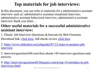 82 administrative assistant interview questions and answers | PDF