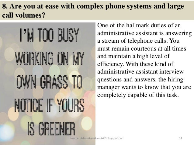 executive assistant interview answers