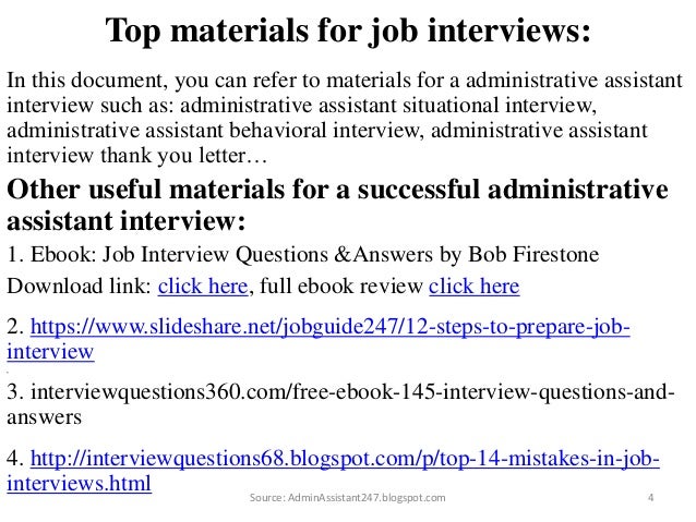executive assistant interview answers