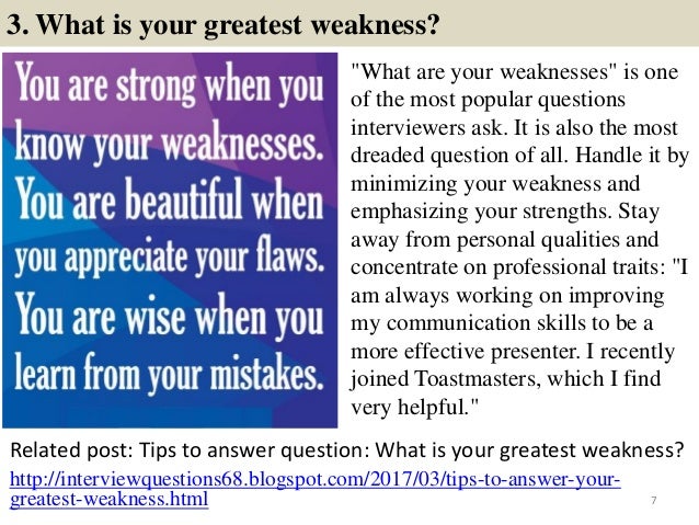 strengths and weaknesses for interviews