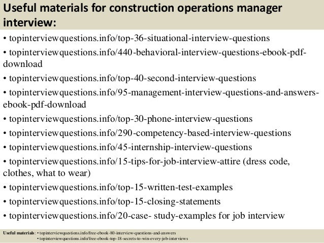 top 10 construction operations manager interview questions case study interview questions and answers