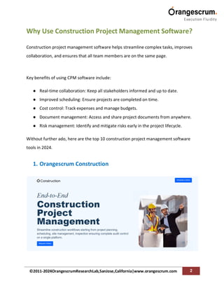 Top 10 Construction Project Management Software in 2024 | PDF