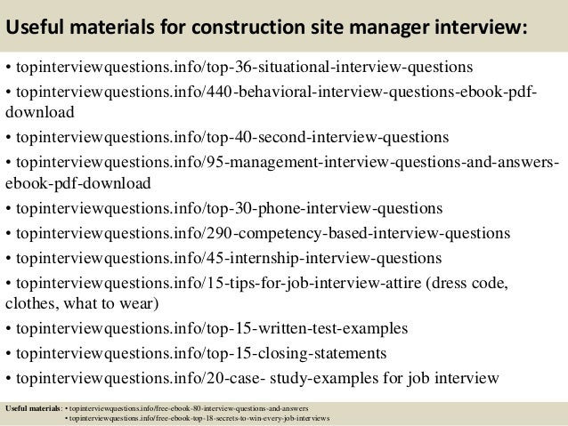 Top 10 construction site manager interview questions and ...