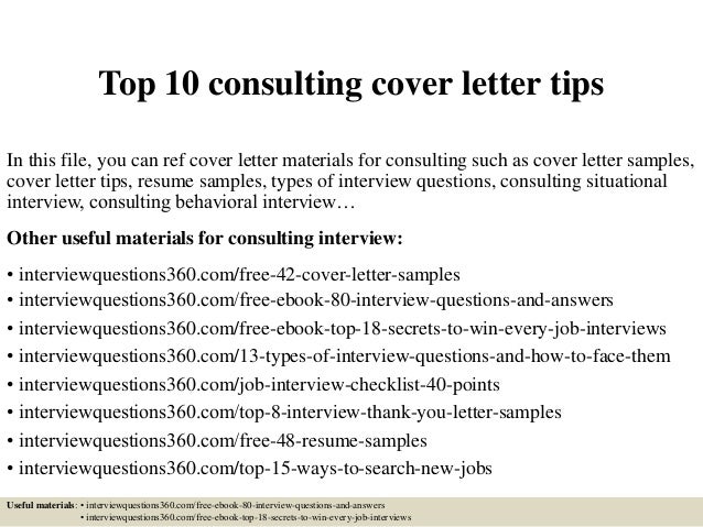 Top 10 Consulting Cover Letter Tips