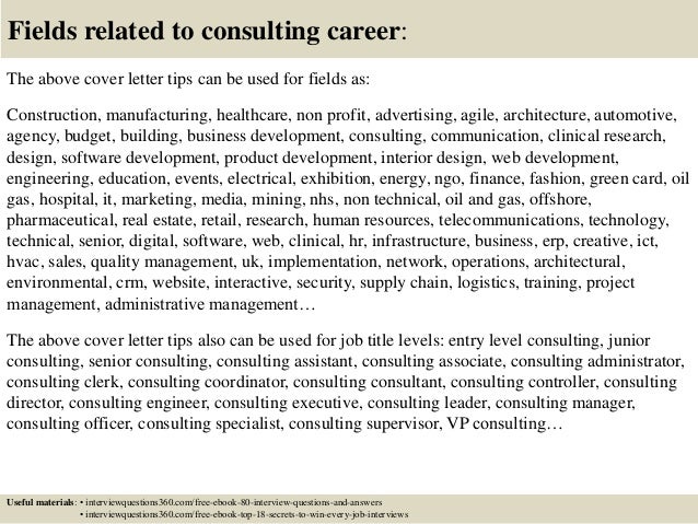 top 10 consulting cover letter tips healthcare consulting cover letter