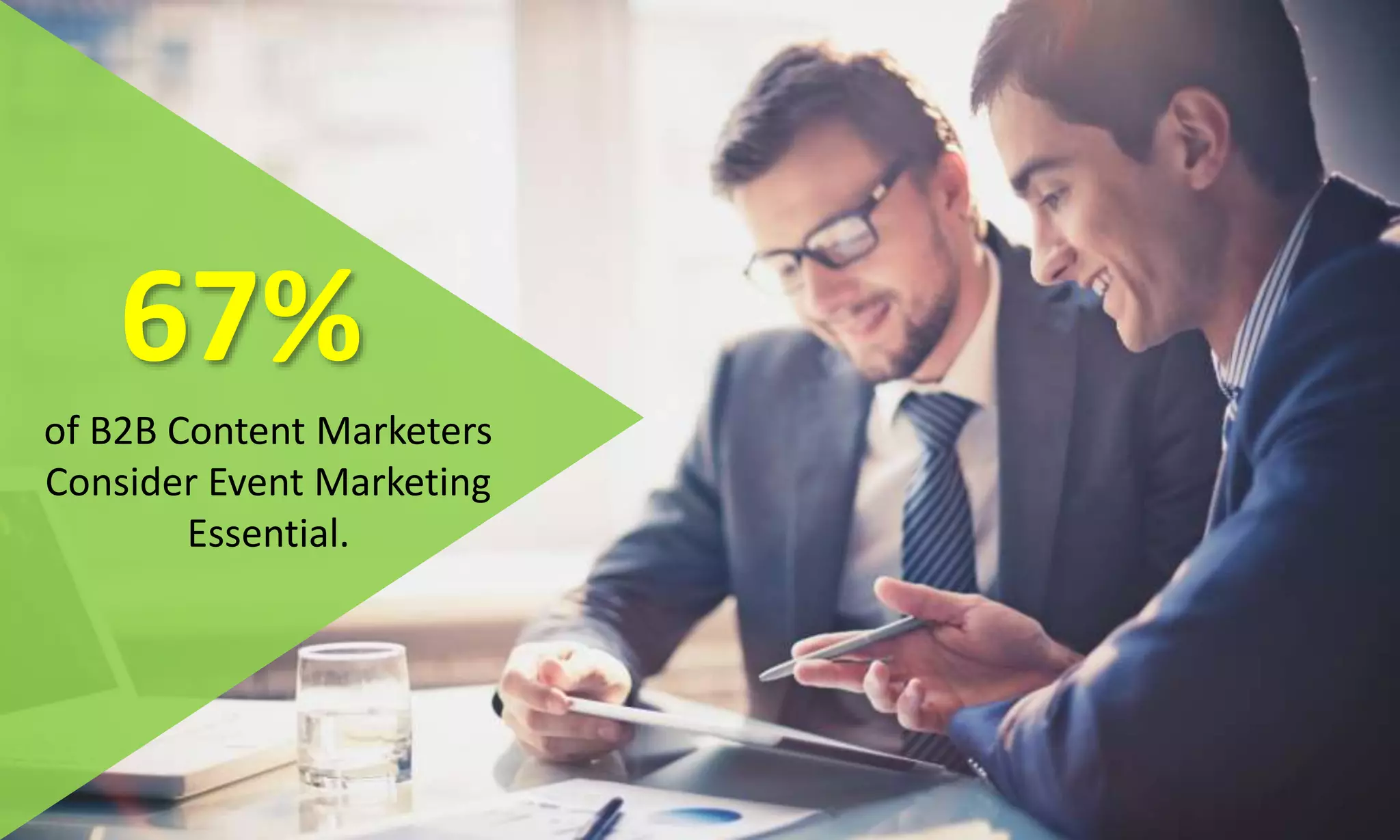 67%
of B2B Content Marketers
Consider Event Marketing
Essential.
 