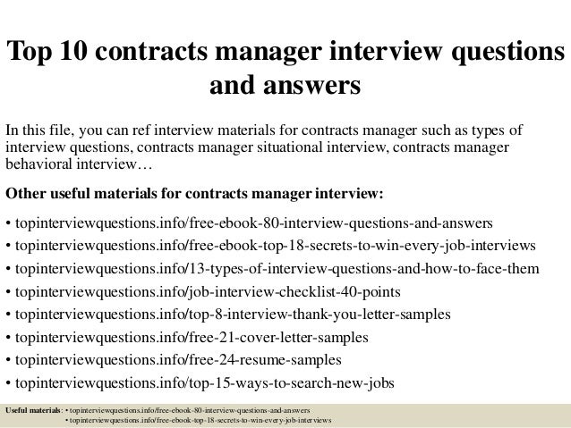 contract manager cover letter