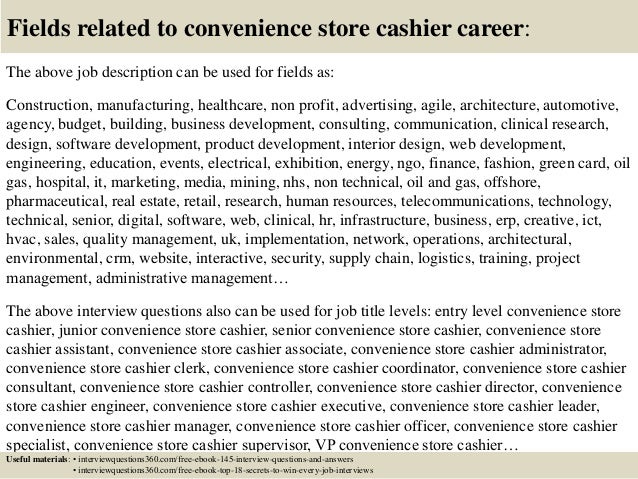 top 10 convenience store cashier interview questions and answers convenience store cashier job description
