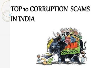 TOP 10 CORRUPTION SCAMS
IN INDIA
 
