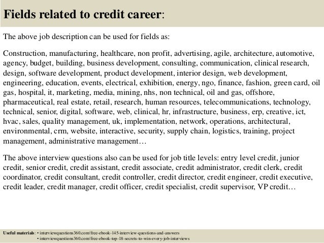 assistant credit manager resume job description