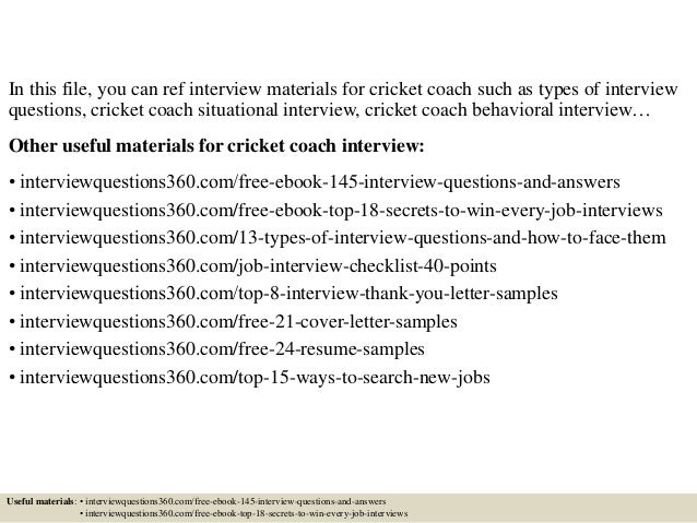 Top 10 Cricket Coach Interview Questions And Answers