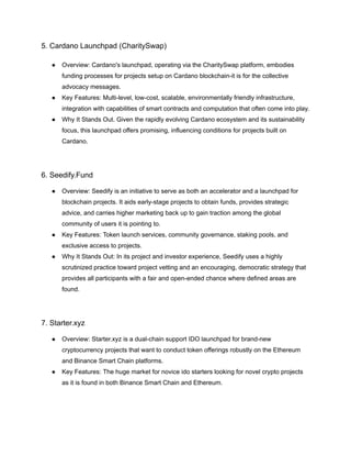 Top 10 crypto launchpad development projects in 2025 | PDF