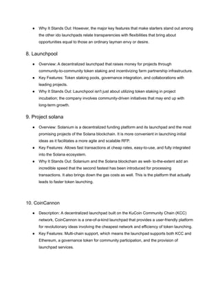 Top 10 crypto launchpad development projects in 2025 | PDF