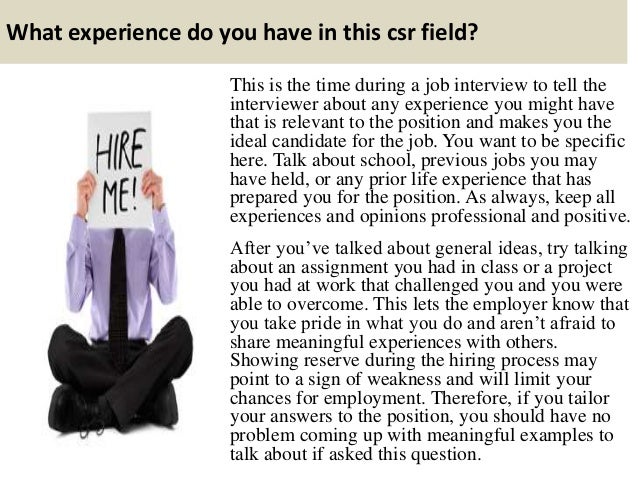 Top 10 csr interview questions and answers