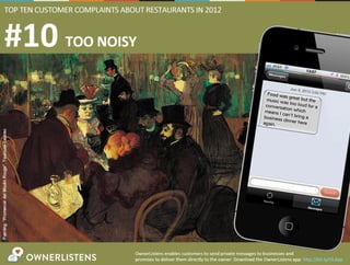Top 10 Customer Complaints About Restaurants in 2012