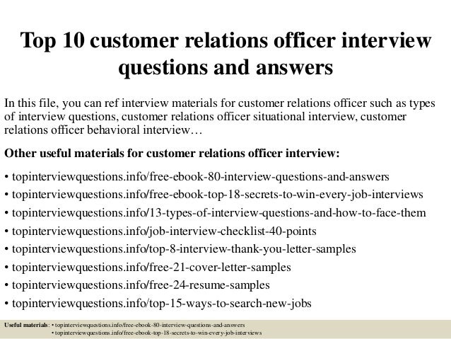 top 10 customer relations officer interview questions and answers customer relation associate