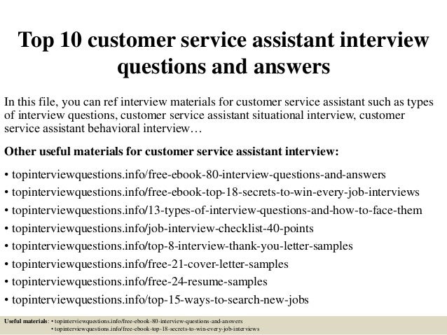 Interview Question For Customer Service Remar