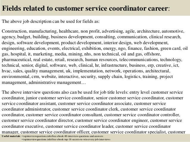 top 10 customer service coordinator interview questions and answers customer service coordinator job description
