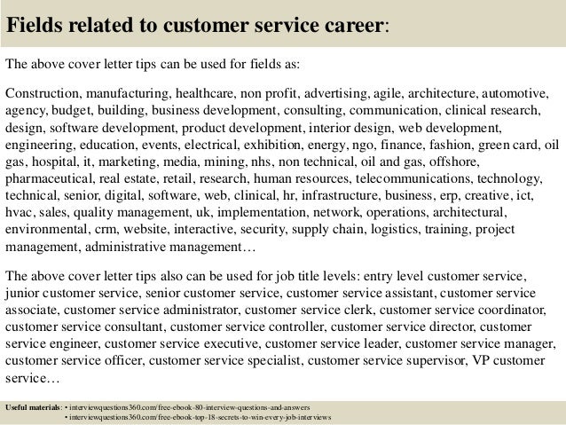 Tips for cover letter customer service