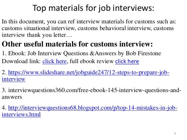 structured interview answers