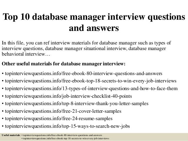 database administrator interview questions
