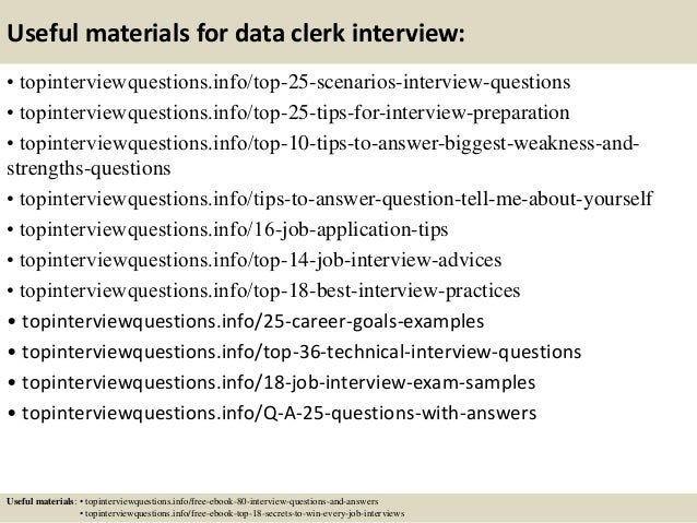 Top 10 data clerk interview questions and answers