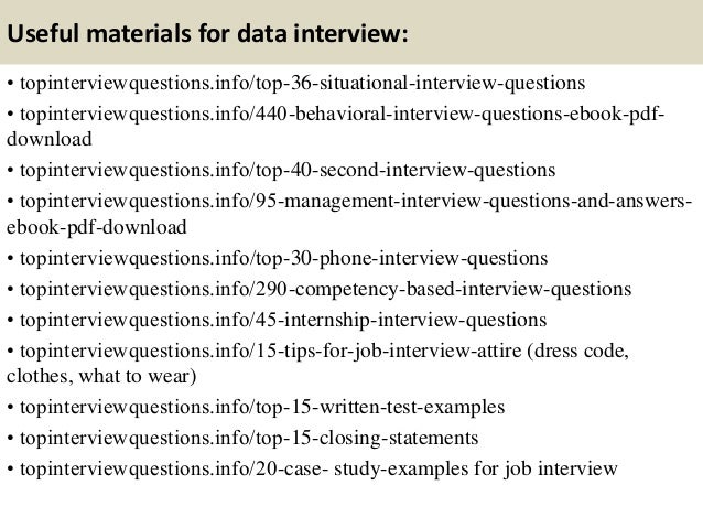 Top 10 data interview questions and answers