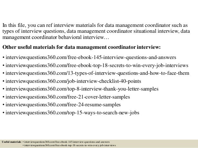 top 10 data management coordinator interview questions and answers data management interview questions