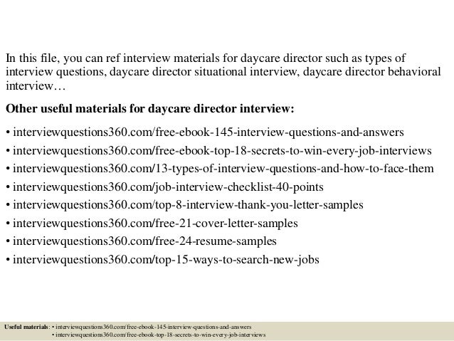 daycare interview questions