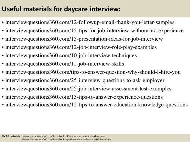 Top 10 daycare interview questions and answers