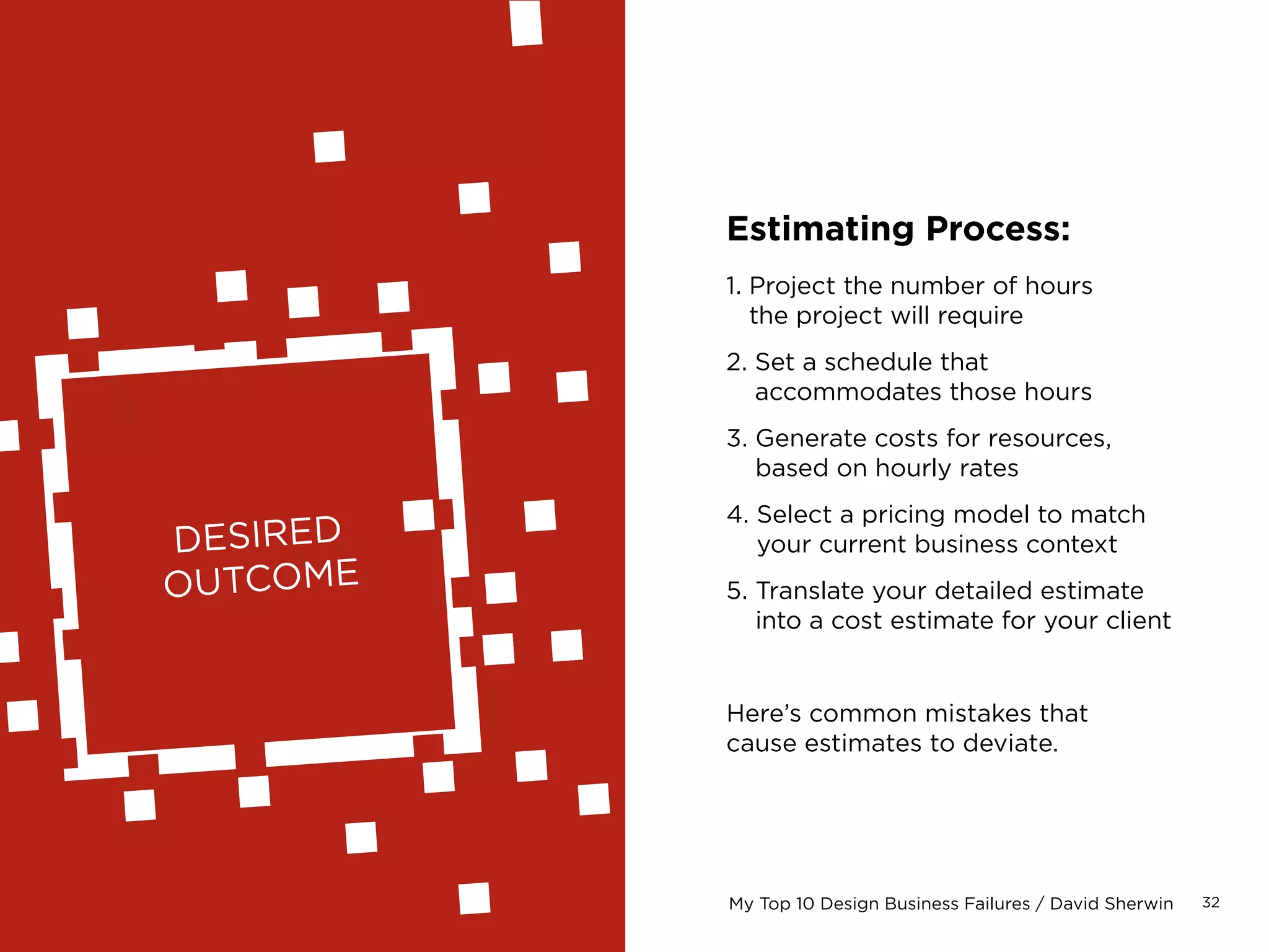 32
Make your deliverables
self-contained.
Keep asking, “If I’m not here
to defend the work, will it
still make sense to another
potential stakeholder?” VP OF
STUFF
EVP OF
OTHER JUNK
OTHER VP
YOU DON’T
KNOW
MANAGERMANAGER MANAGERMANAGER
WORKERWORKER
WORKER
WORKERWORKER
WORKER
HAVE YOU TRIED
RED FOR THE LOGO
COLOR?
UH, WE HAVE
A FEW CHANGES
FOR YOU…
CEO’S
HUSBAND
CEO
OH BOY.
HEY ARTIE,
COME LOOK
AT THIS…
 