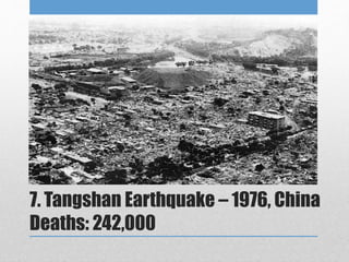 7. Tangshan Earthquake – 1976, China
Deaths: 242,000
 