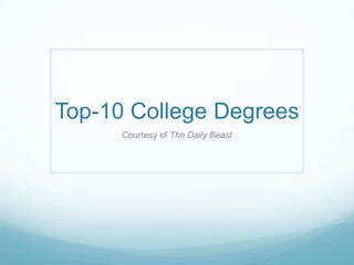 Top-10 College Degrees
      Courtesy of The Daily Beast
 