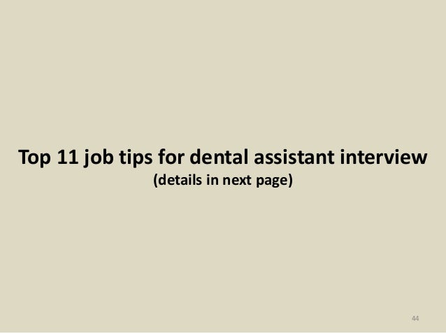interview questions for dental assistant