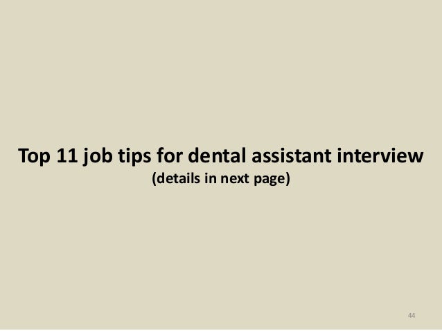 dental assistant questions