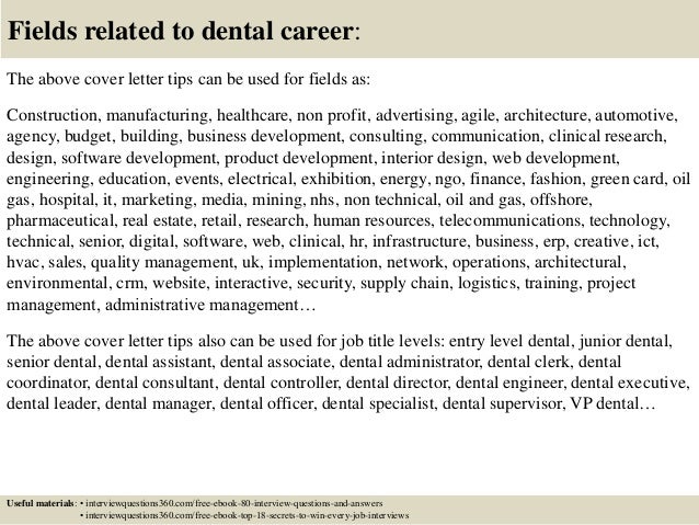 cover letter for dental assistant job