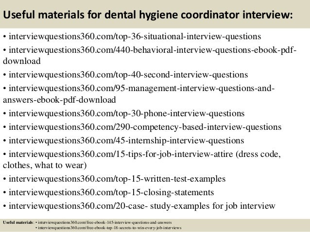 dental hygiene interview questions