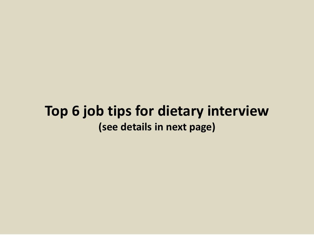 Top 10 dietary interview questions with answers