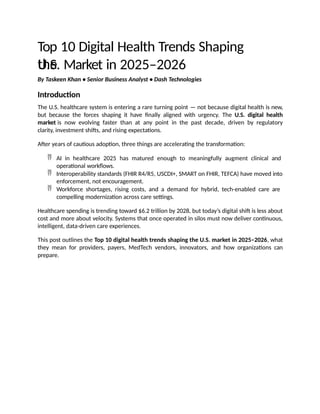 Top 10 Digital Health Trends Shaping the U.S. Market in 2025–2026.pptx