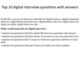 88
1
digital
interview questions & answers
FREE EBOOK:
 