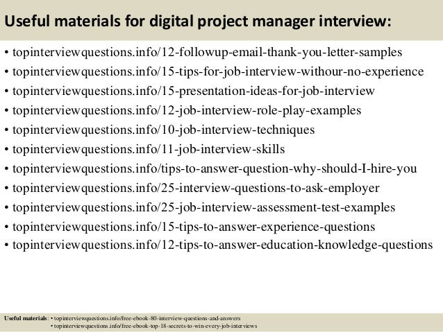 project manager job interview questions