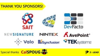 THANK YOU SPONSORS!
Special thanks
 