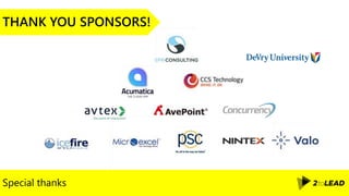 THANK YOU SPONSORS!
Special thanks
 