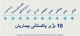 1 2 3 4 5 6 7 8 9 10
10‫بیماریاں‬ ‫پاکستانی‬ ‫بڑی‬
Sajid Imtiaz: Economic Advisor Shortlisted by British High Commission Islamabad
 