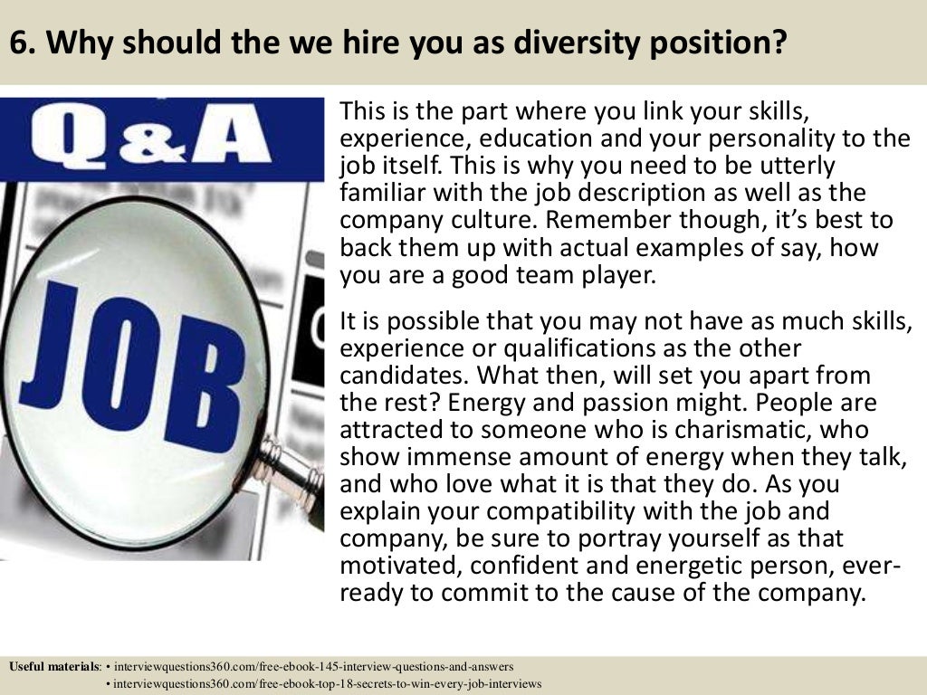 Top 10 diversity interview questions and answers